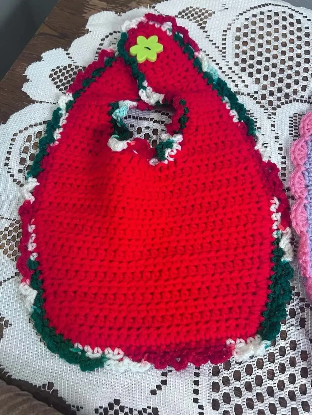 Handmade Crocheted Cotton Baby Bib Set of 2